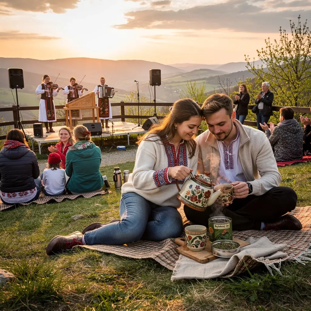 Ručne zbierané bylinky v malej sklenenej nádobe s prírodnými etiketami.