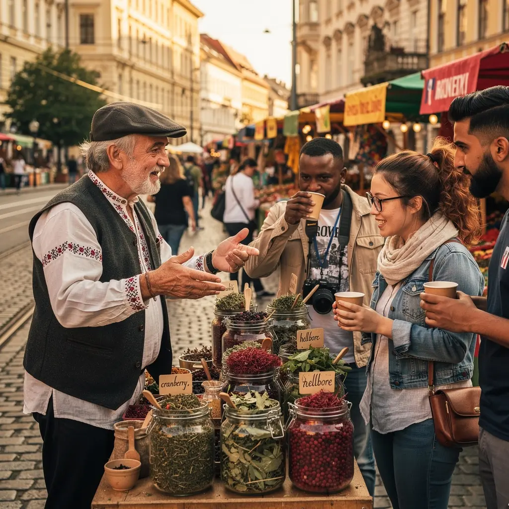 Pohľad na malebnú slovenskú krajinu, kde rastú bylinky na čaj